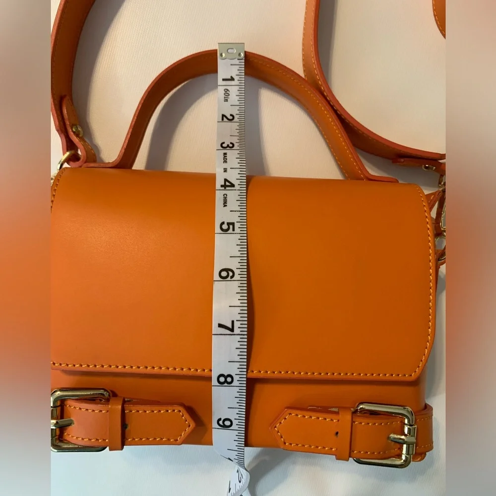 🔥HP🔥Bevini Modena genuine Italian leather orange purse - Picture 6 of 10